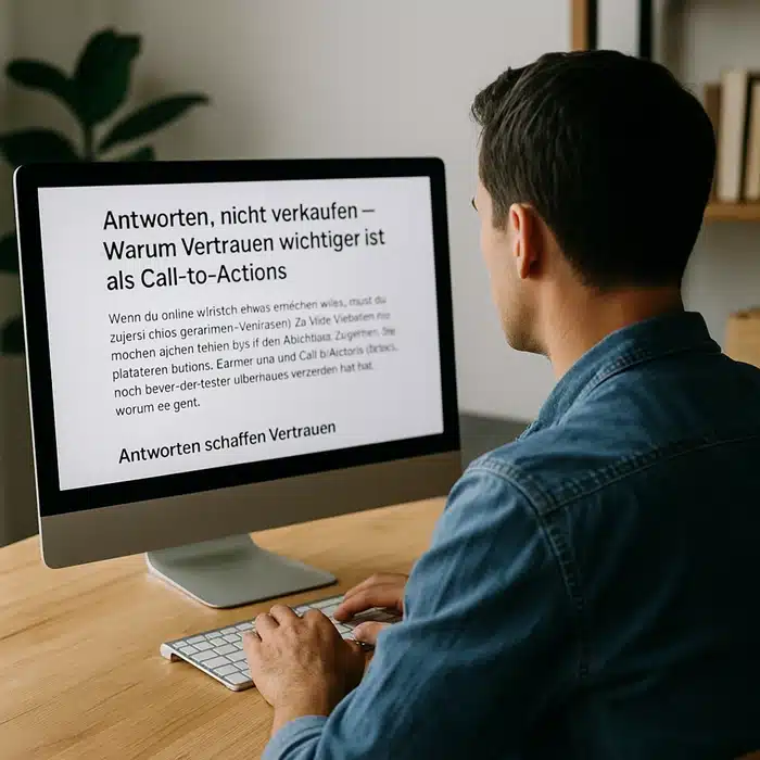Antworten, nicht verkaufen